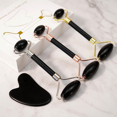Μασάζ μυών Custom Black Bian Stone Gua Sha Scraping Board Guasha Face Roller Gift Box Set for Spa Skin Care Ρουτίνα