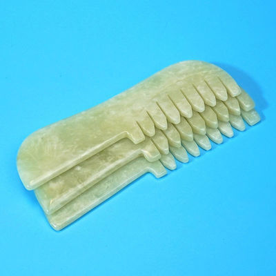 Φυσικό Xiuyan Jade Gua Sha Γλυκάδα Μασάζ Comb Jade πέτρα φροντίδα της κεφαλής Μασάζ μαλλιά Guasha Χαλάρωση εργαλείο για μασάζ σώματος