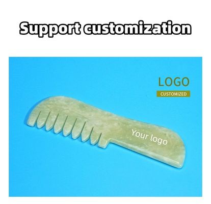 Φυσικό Xiuyan Jade Gua Sha Γλυκάδα Μασάζ Comb Jade πέτρα φροντίδα της κεφαλής Μασάζ μαλλιά Guasha Χαλάρωση εργαλείο για μασάζ σώματος