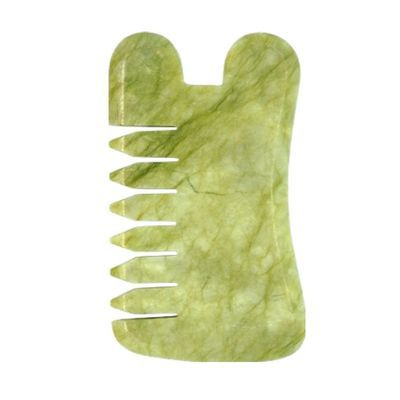 Φυσικό πράσινο Xiuyan Jade Gua Sha Γλυκοδερμική μασάζ Comb Guasha πέτρα κεφάλι μασάζ για τα μαλλιά Υγεία Φροντίδα Σαλόνι ομορφιά εργαλείο