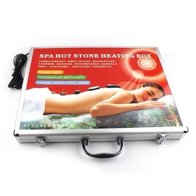 Προσαρμοσμένο λογότυπο Διαθέσιμο στο σπα Hot Stone Massage Essential με 18pcs Basalt Energy Stones και Αλουμινένιο Θερματικό Κουτί