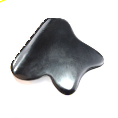 Κεφαλομασάζ Κεφαλομασάζ Guasha εργαλείο Jade Gua Sha πέτρα με τη φύση μαύρο Bianstone πρόσωπο Guasha ιδιότητες
