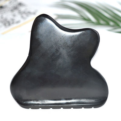 Κεφαλομασάζ Κεφαλομασάζ Guasha εργαλείο Jade Gua Sha πέτρα με τη φύση μαύρο Bianstone πρόσωπο Guasha ιδιότητες