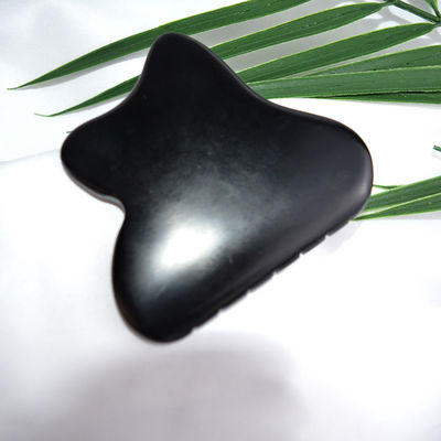 Κεφαλομασάζ Κεφαλομασάζ Guasha εργαλείο Jade Gua Sha πέτρα με τη φύση μαύρο Bianstone πρόσωπο Guasha ιδιότητες