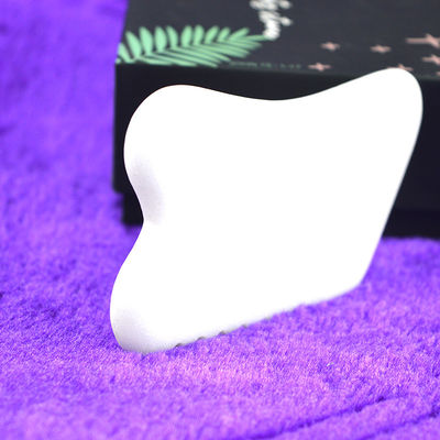 OEM Custom LOGO Λευκός Χαμήλιος Gua Sha Stone Μασάζ προσώπου Φυσικός Χαμήλιος Guasha ξύσιμο εργαλείο μασάζ για πρόσωπο και σώμα