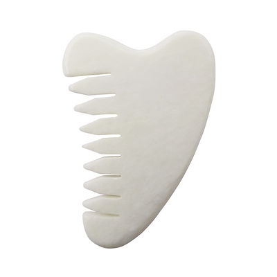 Πλήρης Μασάζ Χώρος Φυσικό Λευκό Xiuyan Jade Comb Gua Sha Εργαλεία Jade Σκαλπί Massager για την ανακούφιση της έντασης της τριχωτής κεφαλής