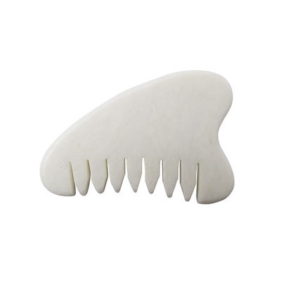 Πλήρης Μασάζ Χώρος Φυσικό Λευκό Xiuyan Jade Comb Gua Sha Εργαλεία Jade Σκαλπί Massager για την ανακούφιση της έντασης της τριχωτής κεφαλής