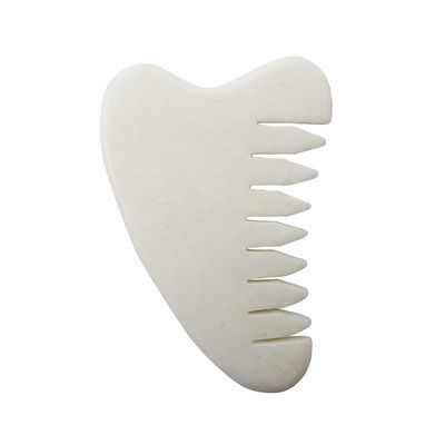 Πλήρης Μασάζ Χώρος Φυσικό Λευκό Xiuyan Jade Comb Gua Sha Εργαλεία Jade Σκαλπί Massager για την ανακούφιση της έντασης της τριχωτής κεφαλής