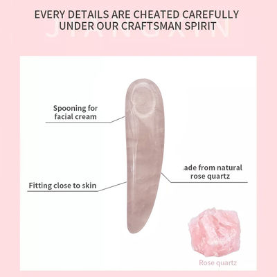 Ροζ Κουάρτζ κουτάλι για Gua Sha και καλλυντικά Beauty Wand Applicator Spatula