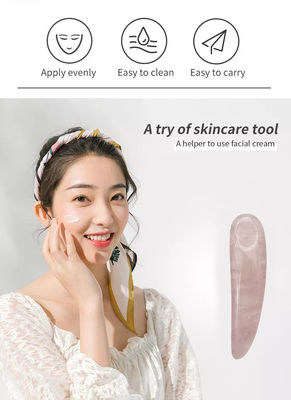 Ροζ Κουάρτζ κουτάλι για Gua Sha και καλλυντικά Beauty Wand Applicator Spatula