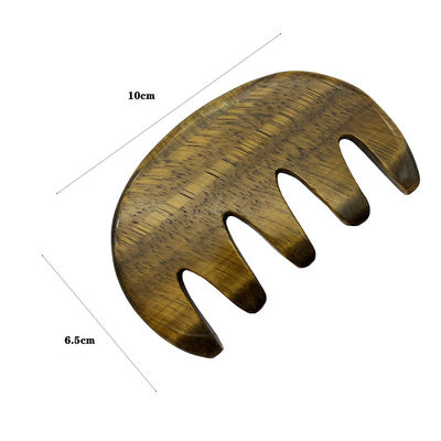 Μεριδίων Φροντίδα Jade Comb Φυσική πέτρα μάτι τίγρης Gua Sha Scraper για μασάζ κεφαλιού και τριχωτής κεφαλής