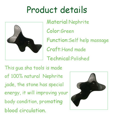 Υψηλά συνιστώμενη πέτρα Nephrite Jade Guasha για τα χέρια του λαιμού και τα εργαλεία μασάζ ολόκληρου του σώματος OEM / ODM αποδεκτό