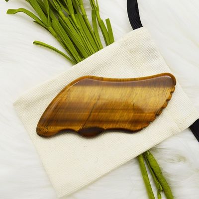 Τεχνουργημένο χειροποίητο Gua Sha φυσικό μάτι τίγρης Μασάζ δέρματος για το πρόσωπο Μάτια λαιμό Νόδι μυϊκή χαλάρωση OEM ODM