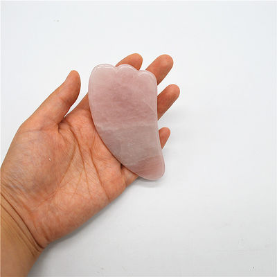 Μασάζ προσώπου και φροντίδα του δέρματος Rose Quartz Gua Sha Set με μήκος 90mm