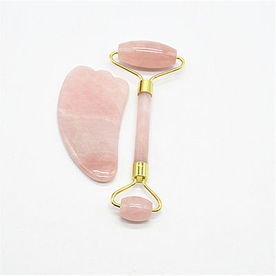 Μασάζ προσώπου και φροντίδα του δέρματος Rose Quartz Gua Sha Set με μήκος 90mm