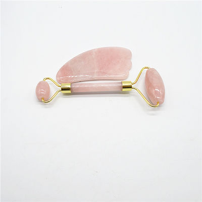Μασάζ προσώπου και φροντίδα του δέρματος Rose Quartz Gua Sha Set με μήκος 90mm