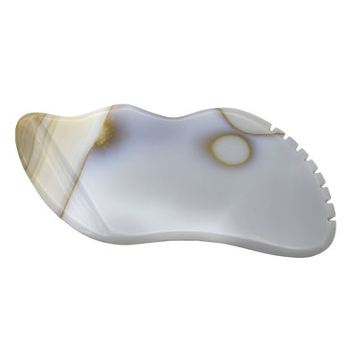 7.5*6.5cm φυσικό γκρίζο άγατο Gua Sha εργαλεία για ξύσιμο μασάζ ιδιοκτησίες μασάζ