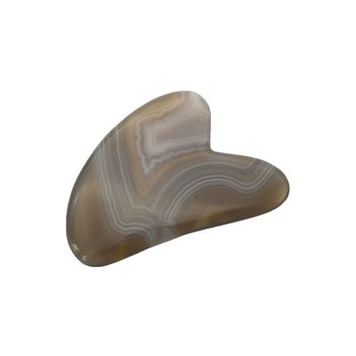 8*5*0.4cm Παραδοσιακό σχήμα ξύρισμα Guasha επιφάνειας για το πρόσωπο εργαλείο μασάζ γκρι χρώμα καρδιά Αγάτης Gua Sha θεραπεία βελονισμού