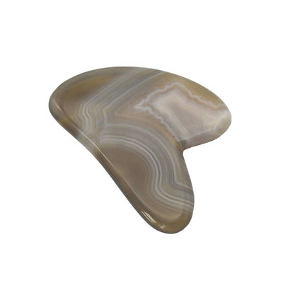 8*5*0.4cm Παραδοσιακό σχήμα ξύρισμα Guasha επιφάνειας για το πρόσωπο εργαλείο μασάζ γκρι χρώμα καρδιά Αγάτης Gua Sha θεραπεία βελονισμού