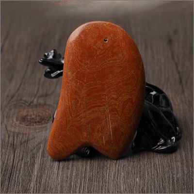 Κόκκινο Bian Stone Gua Sha εργαλείο για ξύσιμο μασάζ σώμα 10,5cm*6cm*0,7cm μήκος