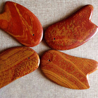 Κόκκινο Bian Stone Gua Sha εργαλείο για ξύσιμο μασάζ σώμα 10,5cm*6cm*0,7cm μήκος