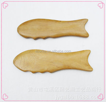 140*45mm ξύλινο εργαλείο Gua Sha σε σχήμα ψαριού ιδανικό για μασάζ και αποτοξίνωση