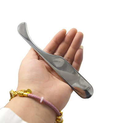 15.5*2.5cm Ασημένιο Gua ShaΣκάβοντας πίνακα μασάζ σώμα Guasha Μέσο μασάζ από ανοξείδωτο χάλυβα Μέσα ξύρισμα για την ανακούφιση από τον πόνο