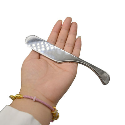 15.5*2.5cm Ασημένιο Gua ShaΣκάβοντας πίνακα μασάζ σώμα Guasha Μέσο μασάζ από ανοξείδωτο χάλυβα Μέσα ξύρισμα για την ανακούφιση από τον πόνο