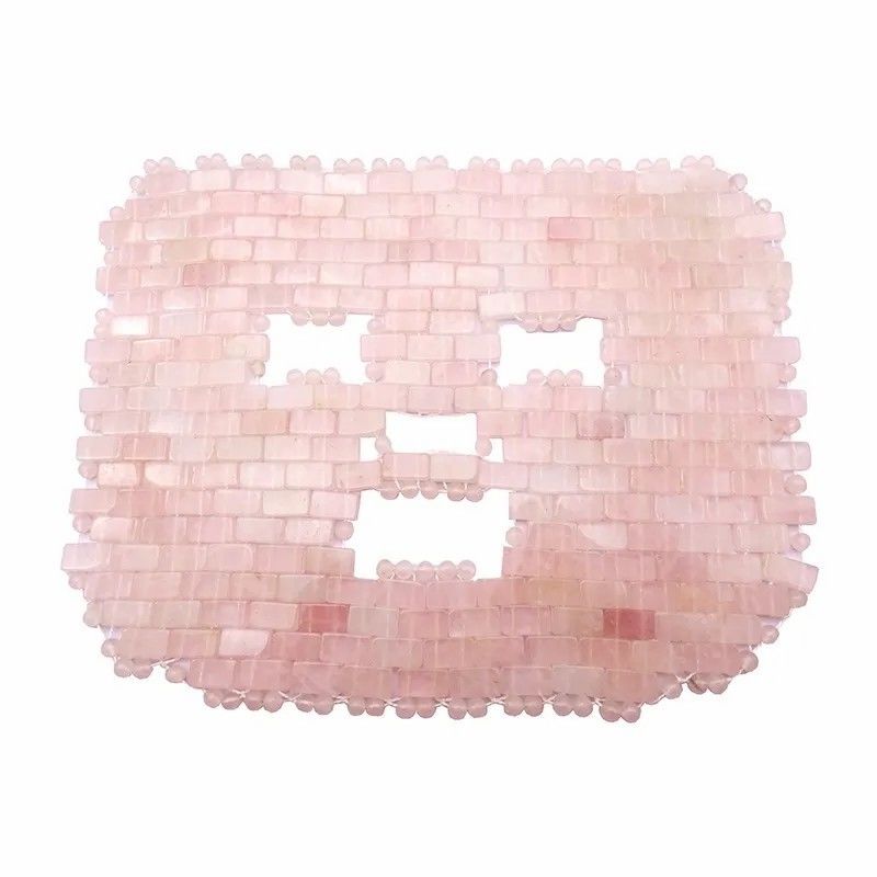 7.4*9.25inch Rose Quartz Jade Mask Eye Massager Natural Stone Face Massager Sleep Mask Για ομορφιά Μασάζ λειτουργία