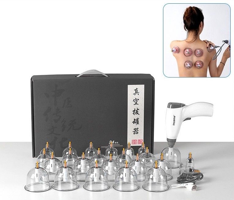 24 τεμάχια Σετ Ηλεκτρικό Guasha Cupping Suction Μασάζ για το σώμα μυϊκό μασάζ Μεσημβρινό θεραπεία χαλαρώστε εργαλείο