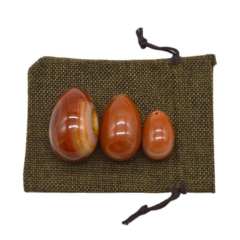 Περιφερειακό χαρακτηριστικό Yoni Egg Carnelian και Red Jade Egg για κολπική άσκηση 45 * 30mm