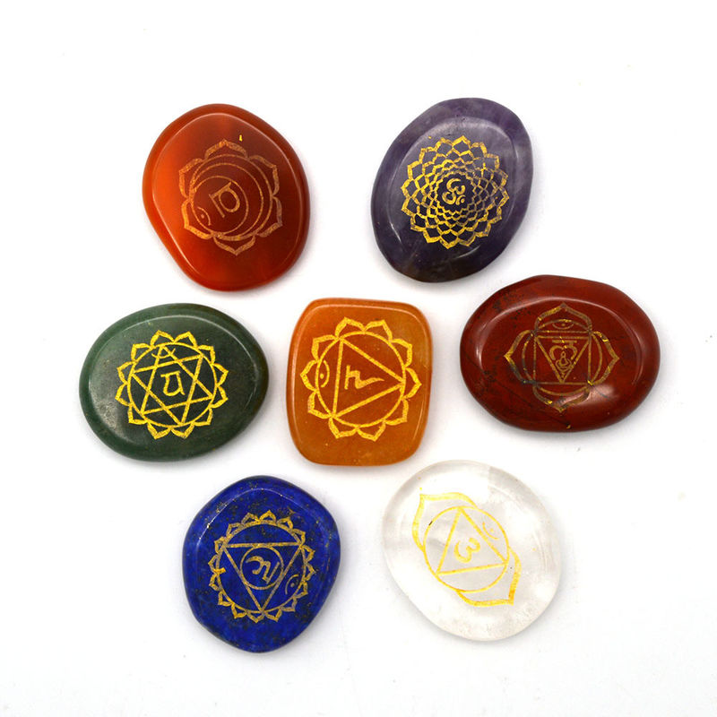 Αμέθιστ Inspirational Chakra Stone Sets in 7 Colors for Mixed Energy (Αμέθιστ Εμπνευστικό Τσάκρα Λίθος)