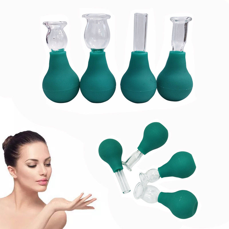 Γυαλί PVC γυαλί Mini Cupping Set 4 κομμάτια μασάζ κενό αναρρόφηση για το σώμα μασάζ πρόσωπο