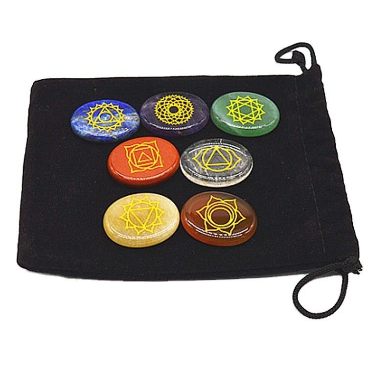 7 Chakra Stone σετ Reiki Κρυστάλλοι Chakra πέτρες για θεραπεία Υποστήριξη Custom Size OEM