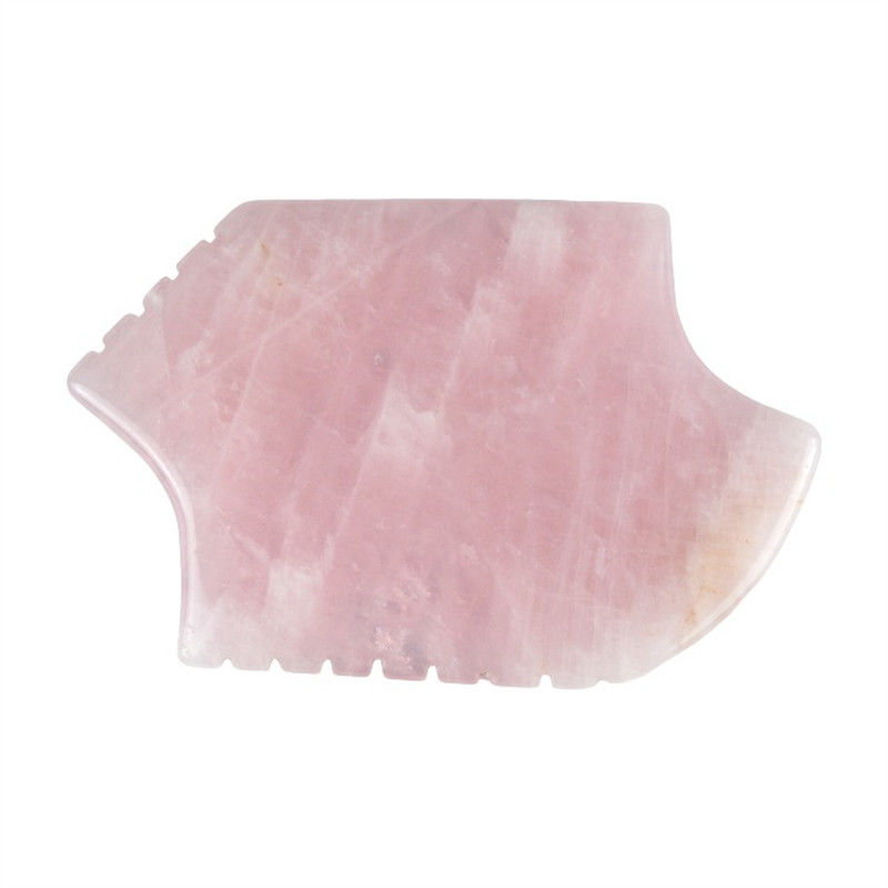 2024 Rose Quartz Gua Sha Μέσο μασάζ με δόντια Φυσικό Κρυστάλλινο δέρμα Μασάζ ομορφιάς Face Lifting Anti Aging Ροζ λογότυπο