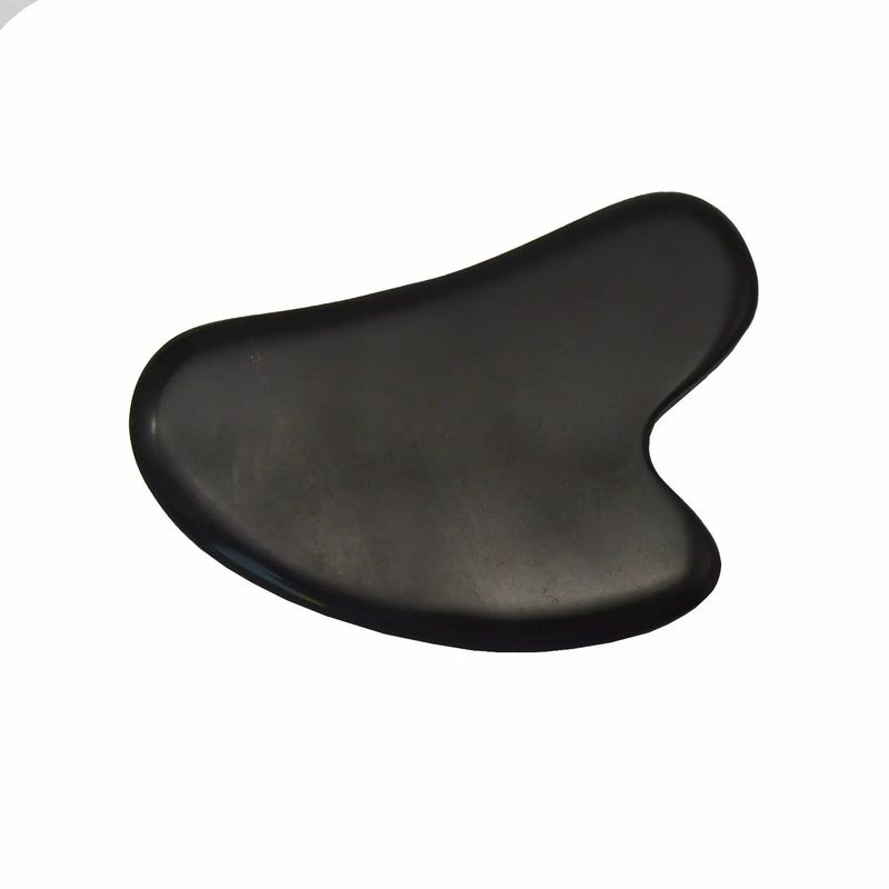 8*6cm Φυσική Μαύρη Λίθος Bian Σχήμα Καρδιάς Gua Sha Μέσο μασάζ για μασάζ προσώπου και διαλογισμό