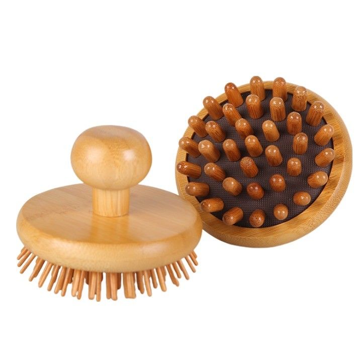 Καφέ σχήμα μανιταριών Μπαμπού Gua Sha Σκαλπί Massage Airbag Comb Wooden Guasha Tool Head Relax Μασάζ Μαλλιά Υγεία Καλλυντική Βούρτσα