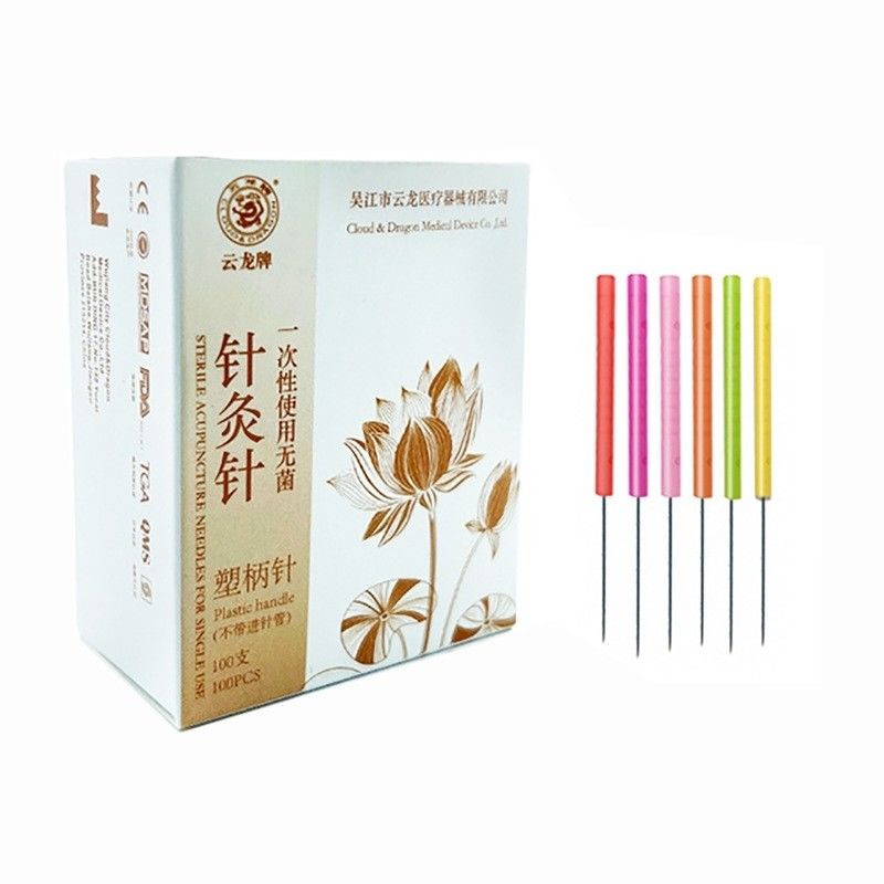 Εργαλεία μασάζ 100 PCS Λιγότερο πόνος Πολυχρωματικό πλαστικό χερούλι βελόνες ακυποτομή μικρά μαχαίρια βελόνα για προσαρμοσμένο λογότυπο διαθέσιμο
