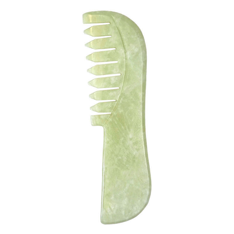 Φυσικό Xiuyan Jade Gua Sha Γλυκάδα Μασάζ Comb Jade πέτρα φροντίδα της κεφαλής Μασάζ μαλλιά Guasha Χαλάρωση εργαλείο για μασάζ σώματος