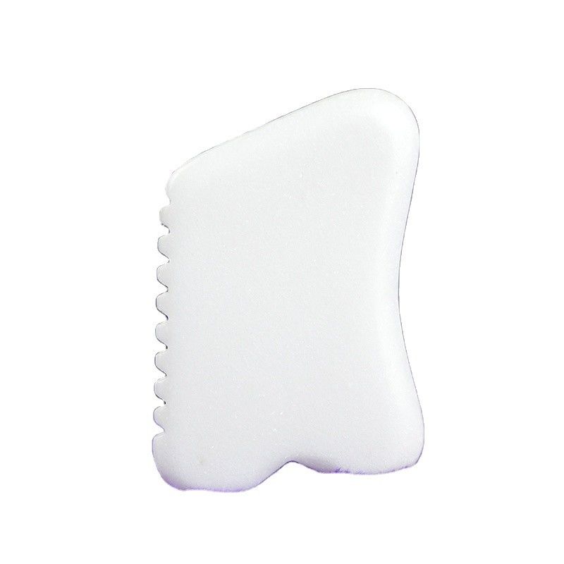 OEM Custom LOGO Λευκός Χαμήλιος Gua Sha Stone Μασάζ προσώπου Φυσικός Χαμήλιος Guasha ξύσιμο εργαλείο μασάζ για πρόσωπο και σώμα