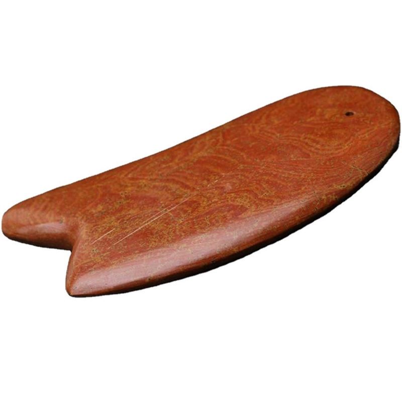 Κόκκινο Bian Stone Gua Sha εργαλείο για ξύσιμο μασάζ σώμα 10,5cm*6cm*0,7cm μήκος