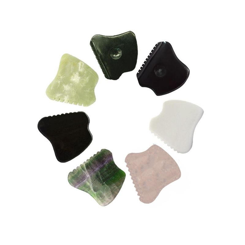 Φυσικό Bian Stone Facial Guasha Scraping Tool Mode No abk-204 Ιδιωτική ετικέτα Gua Sha Jade Therapy Μέσα μασάζ προσώπου